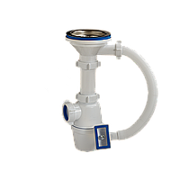 Сифон для кухонной мойки 3 1/2"выпуск 40 с переливом, VTM А-4007