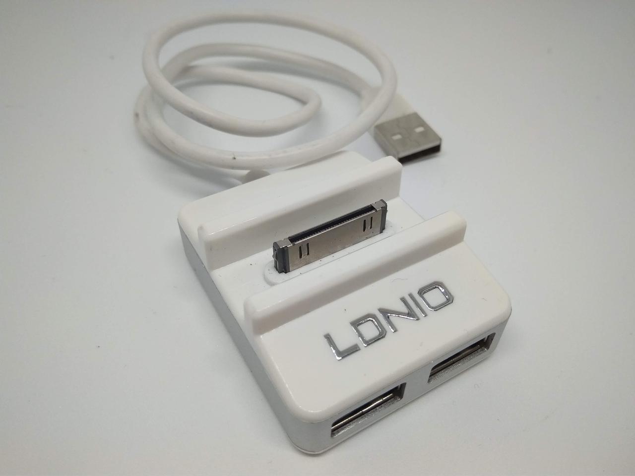 Зарядна + підставка iPhone 3 3 3s 4 4 4s док-станція 30 pin + 2 usb LDNIO SY-c20