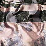 Шовк жакардовий бузково-ворожові квіти, фото 3