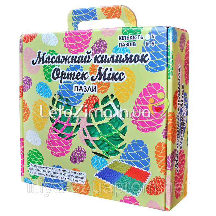 Ортопедичний масажний килимок - Пазл Мікс (8шт)