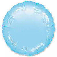 Фольгированный шар Круг голубой металлик 18"(45 см)