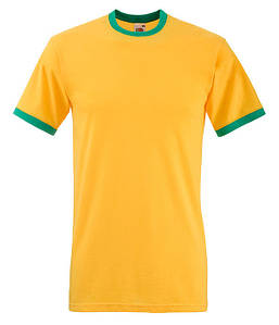 Чоловіча футболка з манжетами S, AM Сонячно-Жовтий / Яскраво Зелений