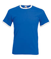 Мужская футболка с манжетами S, KB Ярко-Синий / Белый