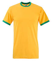 Мужская футболка с манжетами M, AM Солнечно-Желтый / Ярко Зеленый