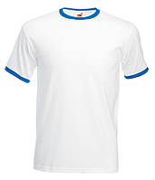 Мужская футболка с манжетами S, AW Белый / Ярко Синий