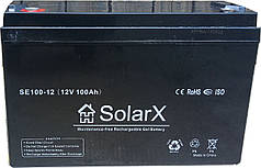 Гелевий акумулятор SolarX SXG100-12 (12V 100Ah)