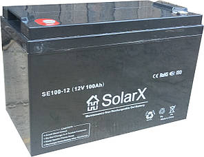 Гелевий акумулятор SolarX SXG100-12 (12V 100Ah), фото 2