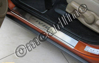Накладки на пороги Honda civic (2011-....) (хонда цивік) з логотипом гравіювання, неірж.