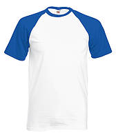 Мужская футболка Baseball 3XL, Белый / Ярко Синий