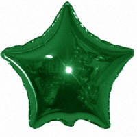 Воздушный шар звезда металлик зеленая 18"(45 см)