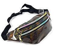 Женская поясная сумка/барыжка Болотного цвета, голографическая