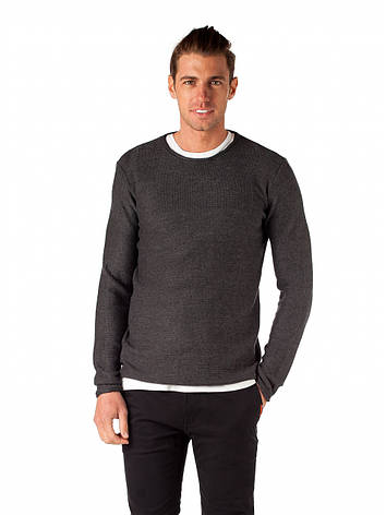 Чоловічий в'язаний светр темно сірий Jarah Dark Grey від Solid в розмірі XL 52, фото 2