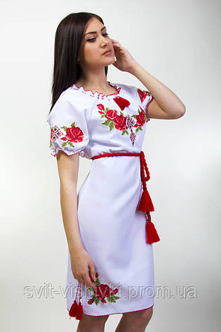 Плаття вишите короткий рукав в українському стилі, фото 2
