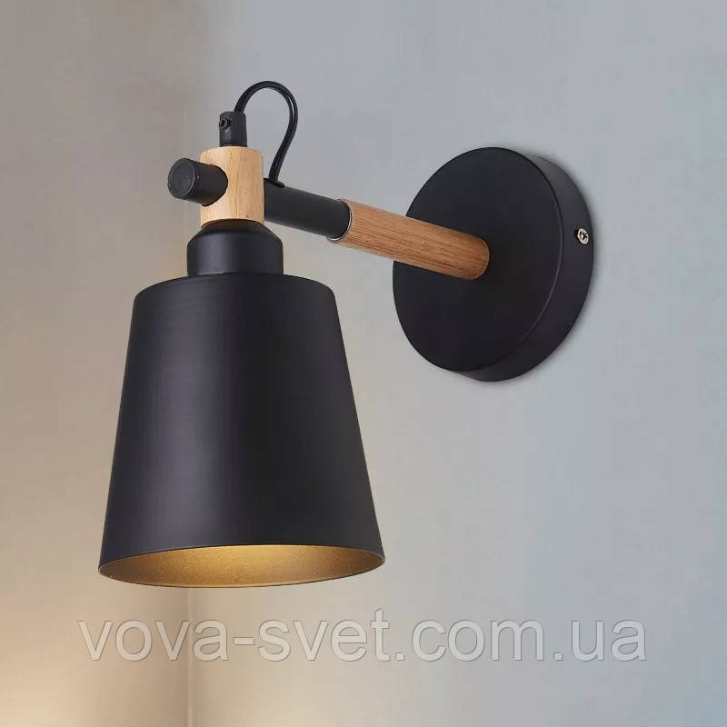 Нордичний світильник Loft [Black&wood]