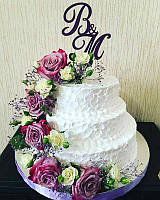 Ексклюзивний топер "Ініціали в торт" весільний Топпер для торта Верхівка, статуетка в торт