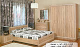 Ліжко двоспальне з ламелями Корвет КТ-677 (БМФ) 860х2070х830мм золота лоза, фото 2