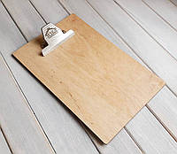 Планшет папка меню из дерева с зажимом прищепкой