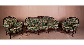 Комплект у класичному стилі "Ніка" Диван, крісла та подушки, фото 3