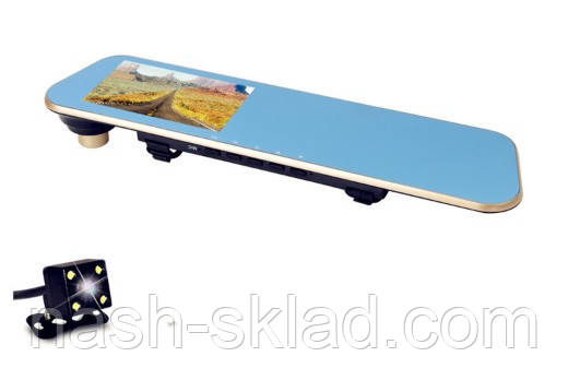 Відеореєстратор дзеркало з виносною камерою заднього виду, фото 1