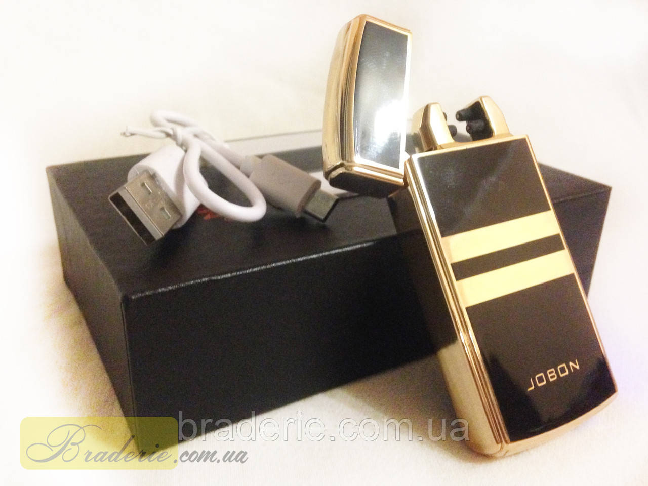 Зажигалка электроимпульсная USB Jobon с дисплеем 4780 - фото 1 - id-p512520281