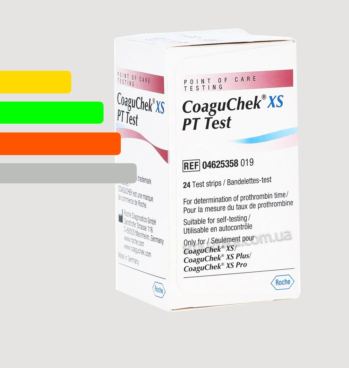 Тест-смужки CoaguChek XS PT Test (Коагучек ИксЭс) для визначення МНВ, 24 шт.