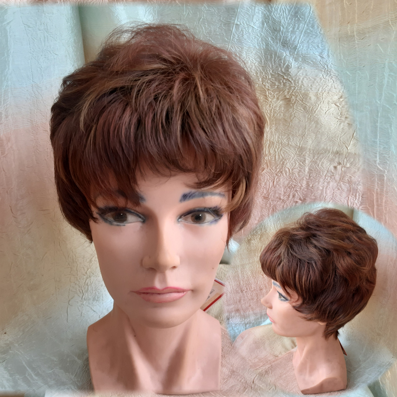 Перука коротка з канекалону рудий мікс 3363-27Н33Н130, фото 1