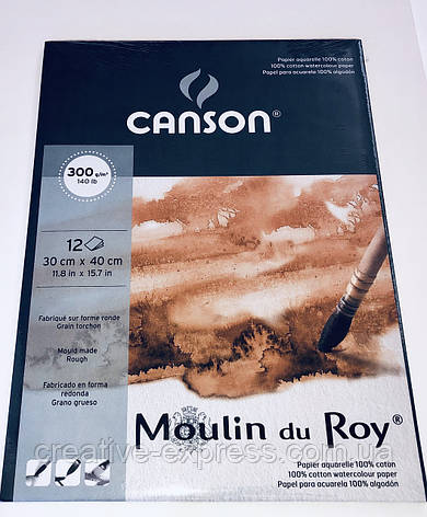 Склейка для акварелі Canson®/ Moulin du Roy12л, 30*40, 300г , фото 1