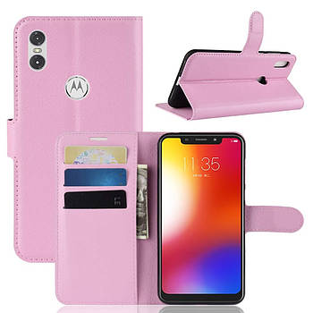 Чохол-книжка Litchie Wallet для Motorola Moto One Power Світло-рожевий