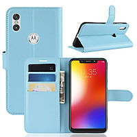 Чехол-книжка Litchie Wallet для Motorola Moto One Power Голубой