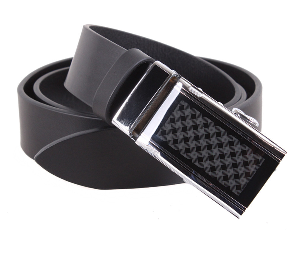 Чоловічий шкіряний ремінь Dovhani ALD666-299 115-125 см Чорний