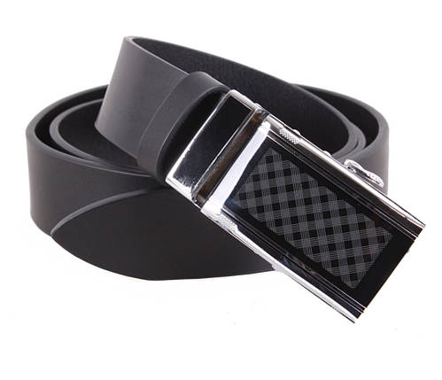 Чоловічий шкіряний ремінь Dovhani ALD666-299 115-125 см Чорний, фото 1