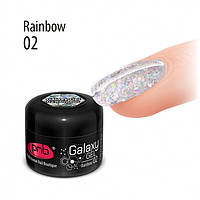 PNB UV/LED Galaxy Gel 02 Rainbow - глиттерный гель, голограмма, 5 мл