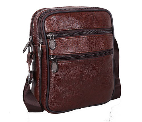 Чоловіча шкіряна сумка Dovhani Bon-2366325 Коричнева 14x17.5x7.5-9см, фото 1