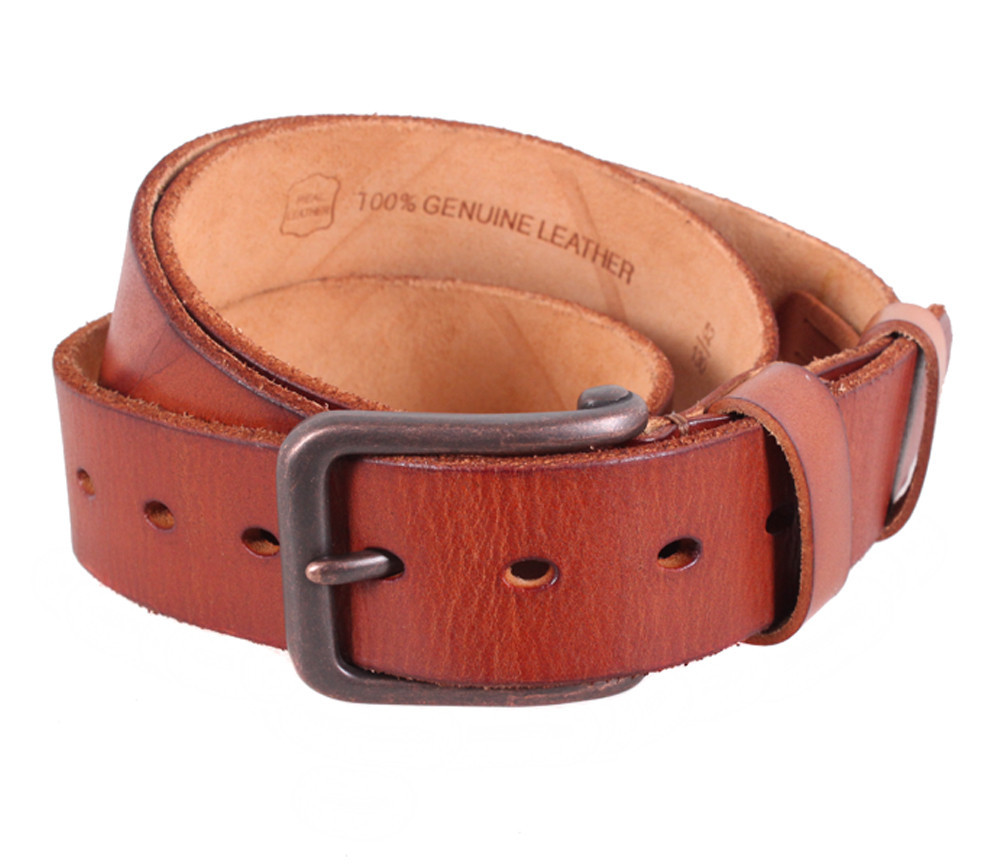 Чоловічий шкіряний ремінь Dovhani BUFF000-220 115-130 см Рудий