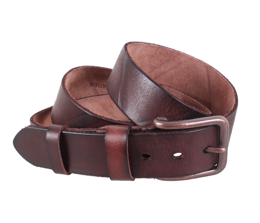 Чоловічий шкіряний ремінь Dovhani BUFF000-440 115-130 см Коричневий