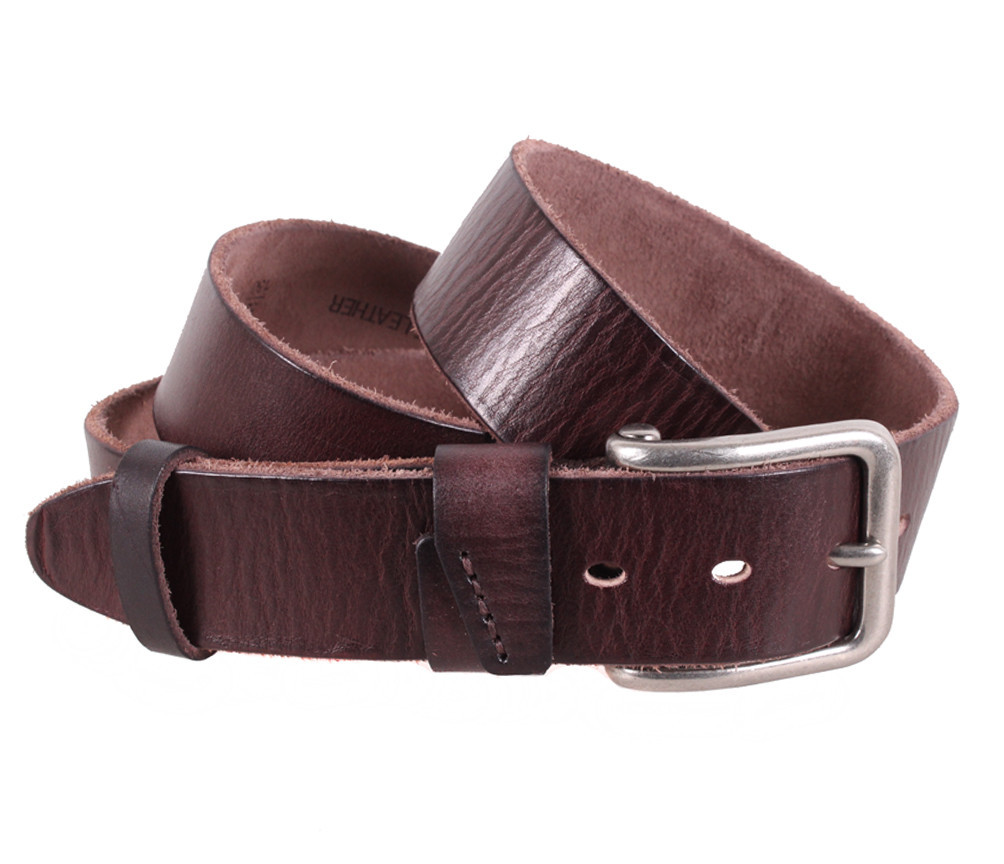 Чоловічий шкіряний ремінь Dovhani BUFF000-777 115-130 см Коричневий