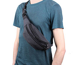 Текстильна Сумка на пояс Dovhani Q001-55BLACK Чорна, фото 2