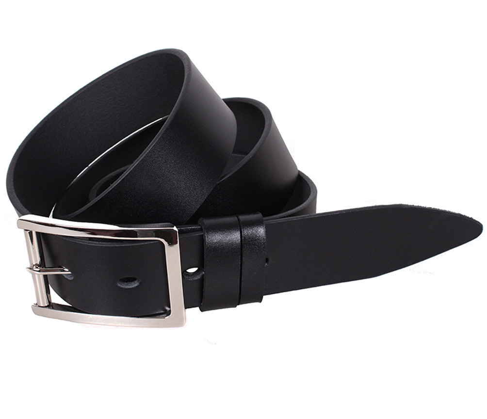 Чоловічий шкіряний ремінь Dovhani LL38-1934987 115-125 см Чорний