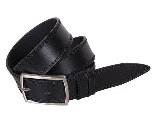 Чоловічий шкіряний ремінь Dovhani LP611-19918 115-125 см Чорний, фото 1