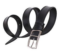 Чоловічий шкіряний ремінь Dovhani LP611-19918 115-125 см Чорний, фото 3