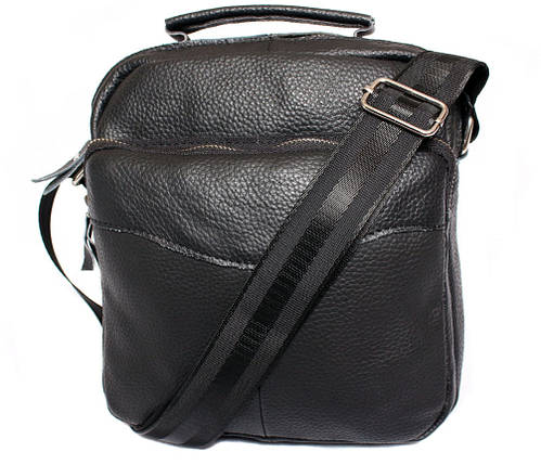 Чоловіча шкіряна сумка Dovhani BL30012437 Чорна 27 x 25 x 9 см, фото 1