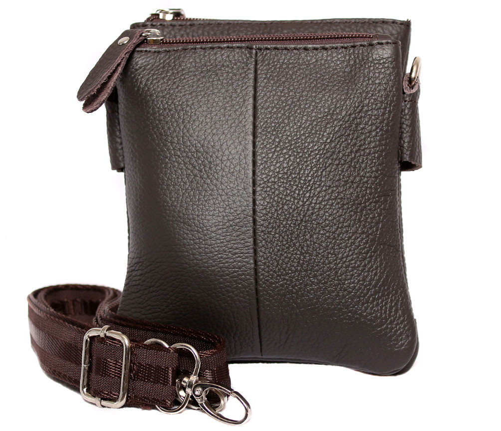 Чоловіча шкіряна сумка Dovhani BL30014241 Чорна 18 x 14 x 4 см