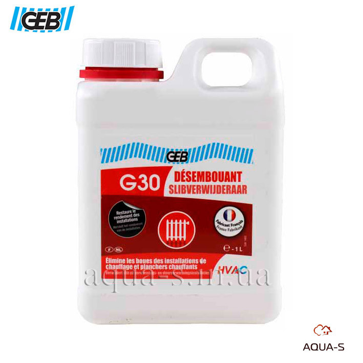 Рідина для промивання систем опалення GEB G30 (10 л.) для видалення відкладень (Франція), фото 1