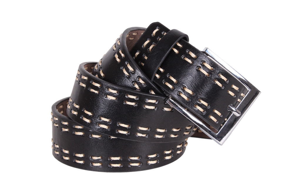 Чоловічий ремінь Dovhani D-30484 115 см Чорний