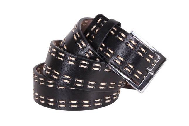 Чоловічий ремінь Dovhani D-30484 115 см Чорний, фото 1