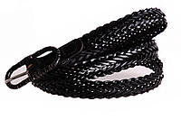 Женский кожаный узкий ремень Dovhani кт6811540 105-115 см Черный