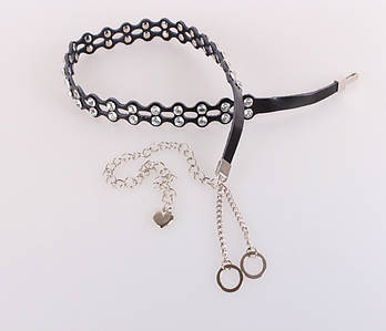 Жіночий ремінь ланцюжок Dovhani CC1721-30622 110 см Чорна