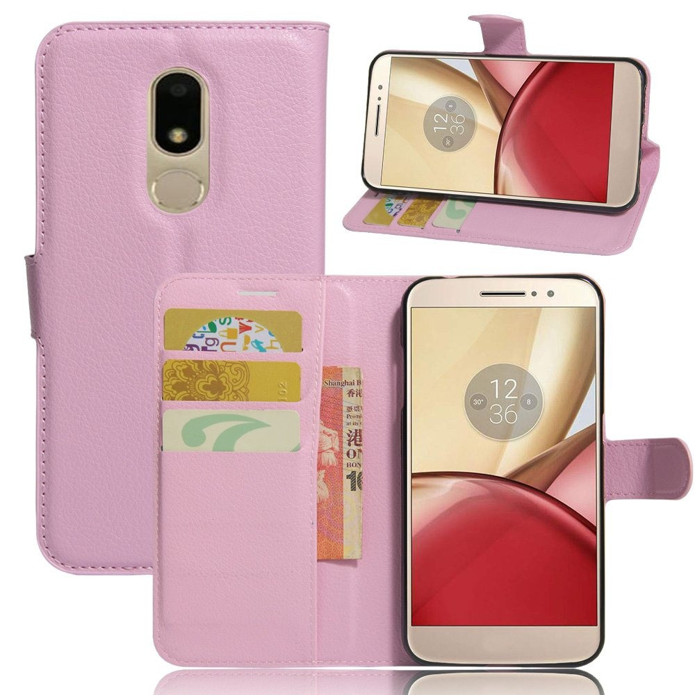 Чохол-книжка Litchie Wallet для Motorola Moto M XT1663 Світло-рожевий