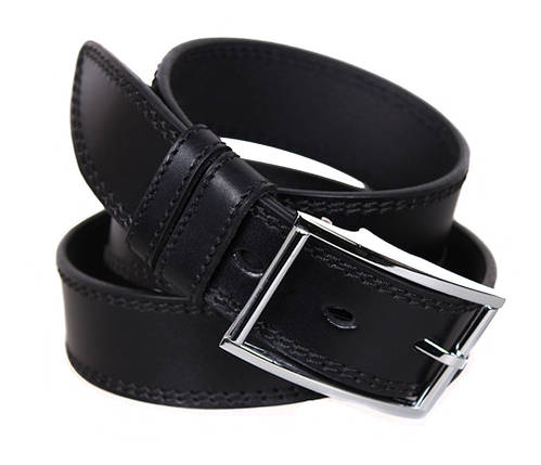 Чоловічий шкіряний ремінь Dovhani OC1212-24821 115-125 см Чорний, фото 1