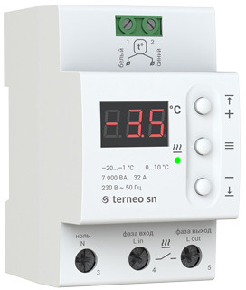 Terneo sn терморегулятор для систем снеготаяния терморегуляторы для антиобледенения и снеготаяния - фото 1 - id-p474205424